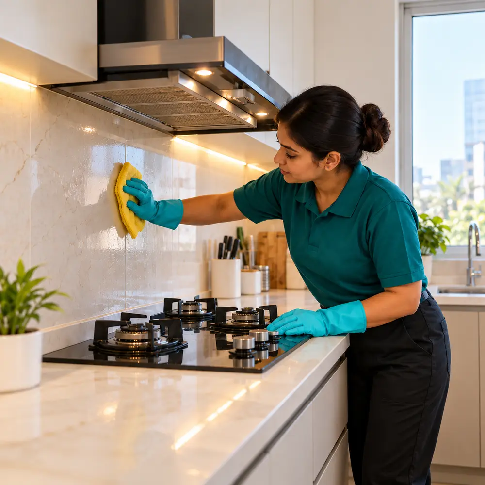 Partial home cleaning (make your package) in progress
